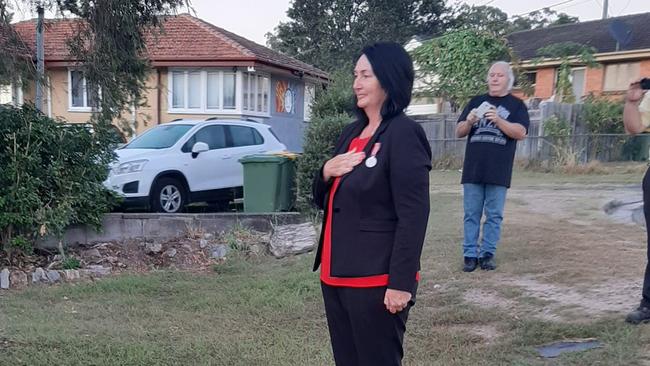 Division 2 Logan City Councillor Teresa Lane at Logan Central pays her respects.