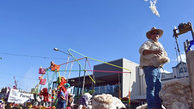 The Roma Show Society put on a sheep shearing demonstration down Roma's main street and took out first place for their float in previous years.