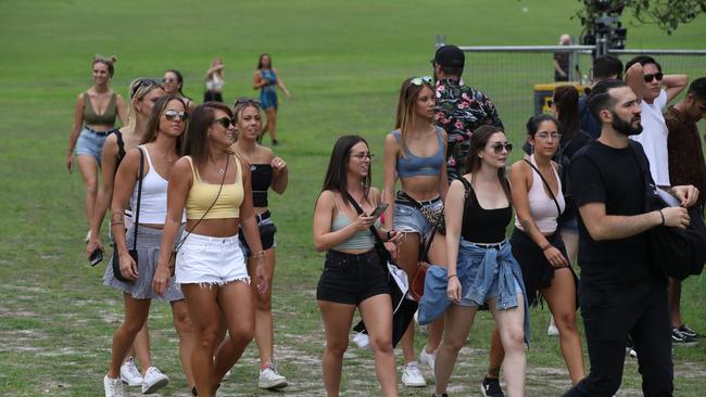 Crowds attending a previous event at Centennial Park.