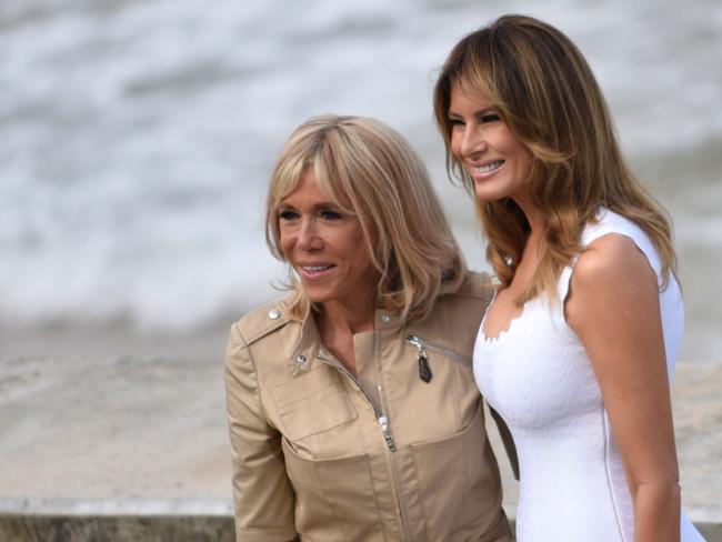 French first lady Brigitte Macron with US first lady Melania Trump. Picture: Julien De Rosa/AFP