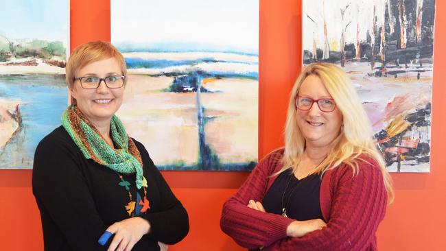 READY TO GO: Loretta Grayson and Karina Devine can’t wait to open the “Interconnection” exhibit later this week. Picture: Tessa Flemming