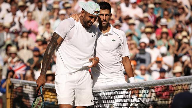 Novak Djokovic of Serbia, right, will make his return to Melbourne Park this Friday against Nick Kyrgios, left. Picture: Getty