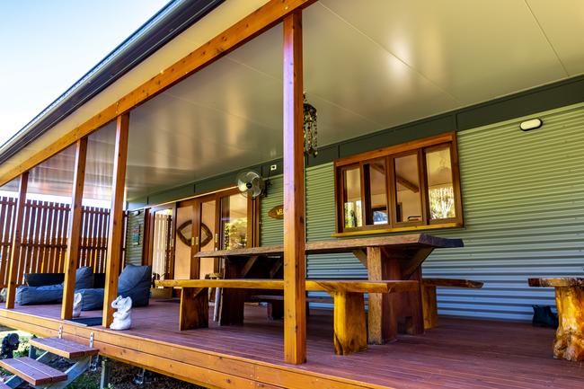 The Mount Jukes Eco Resort, built from scratch by yoga aficionado David Deakin, holds glamping tents and a half-moon shaped house that face Mt Jukes and Mr Deakin says the â€œenergyâ€ of the property has to be experienced to be understood. Picture: Contributed