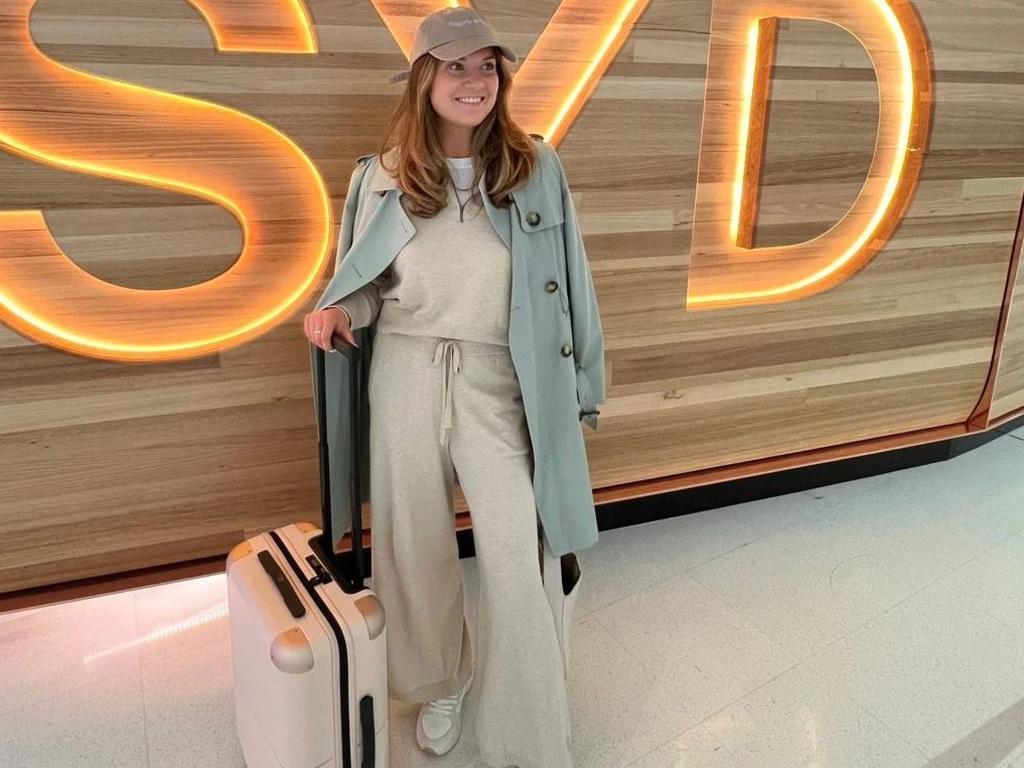 Fashion influencer Paige Griffith-Carmichael said ‘comfortable yet stylish’ wardrobe pieces were essential to ‘survive’ long haul in economy. Picture: Instagram/PaigeCarmichael