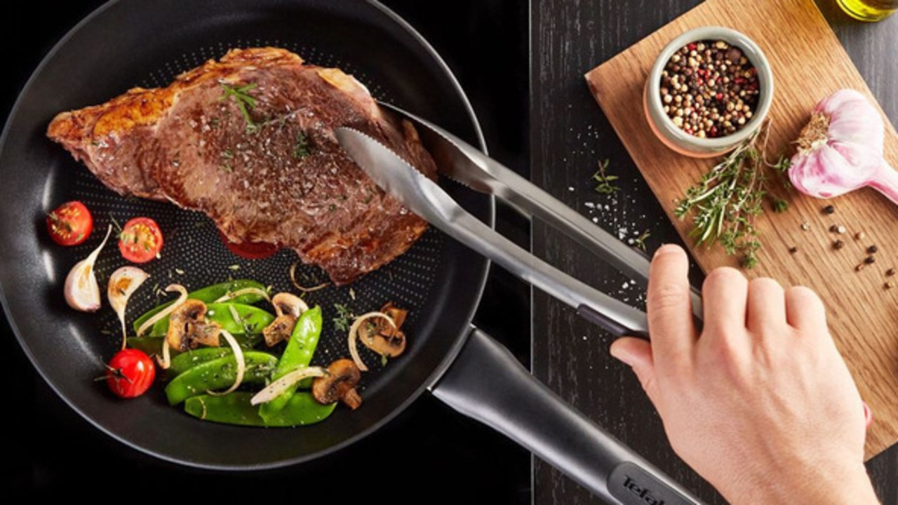 Myer's extensive range of cookware is now up to 40 per cent off, including top-rated Tefal.