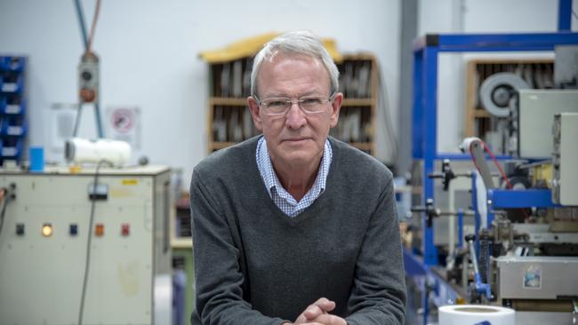 David Monk at his Swan Plastics business in Bulleen. Picture: Andy Brownbill