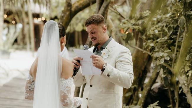 Ford designed her own gown for the ceremony.