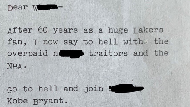 Jeanie Buss was sent this disgusting note.