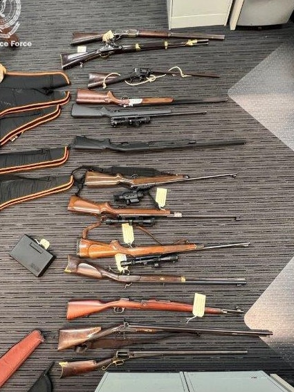 Some of the weapons allegedly seized. Picture: NSW Police