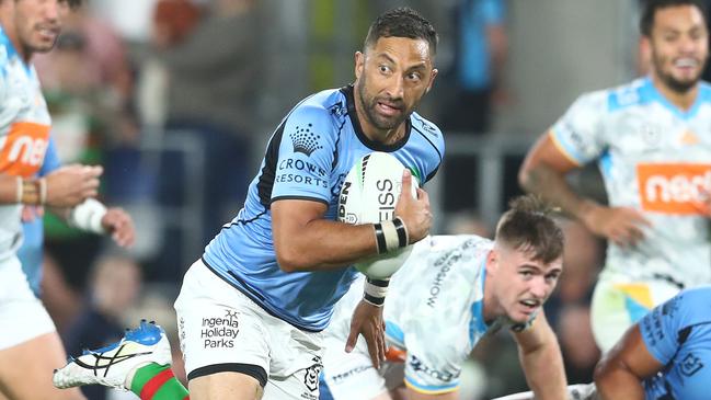 Benji Marshall on the charge for the Rabbitohs. Picture: Chris Hyde/Getty Images