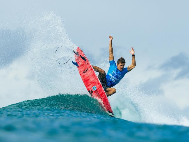 GOLD COAST, QUEENSLAND, AUSTRALIA - APRIL 27: Josh Burke of Barbados surfs in Heat 1 of the Round of 80 at the Bonsoy Gold Coast Pro on April 27, 2024 at Gold Coast, Queensland, Australia. (Photo by Cait Miers/World Surf League)