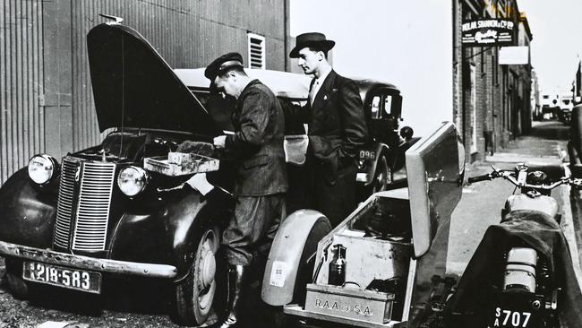 An early electric truck, circa 1921-31, owned by Adelaide Electric Supply Co in Grenfell Street.