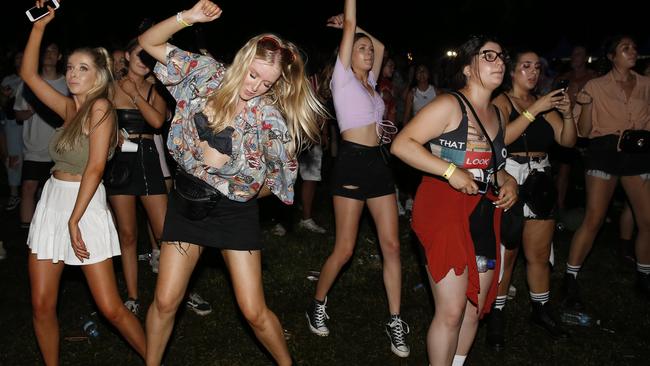 Festival goers at the Fomo Music Festival at Parramatta Park. Picture: David Swift.