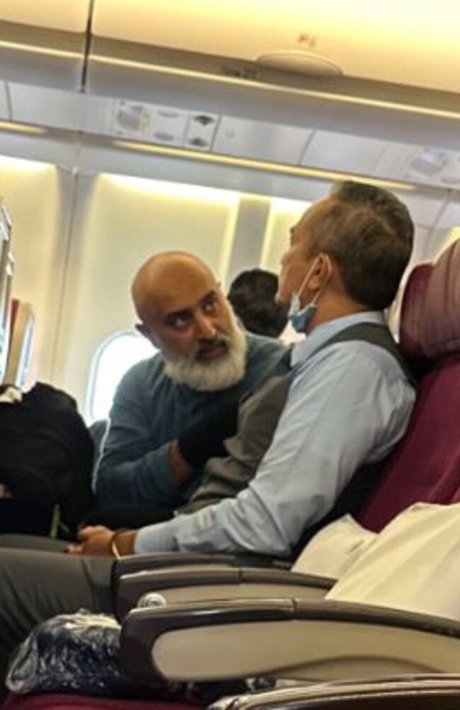 A man whose crazed rants about being a ‘slave to Allah’ forced an international flight to return to Sydney has been charged. Picture: Twitter