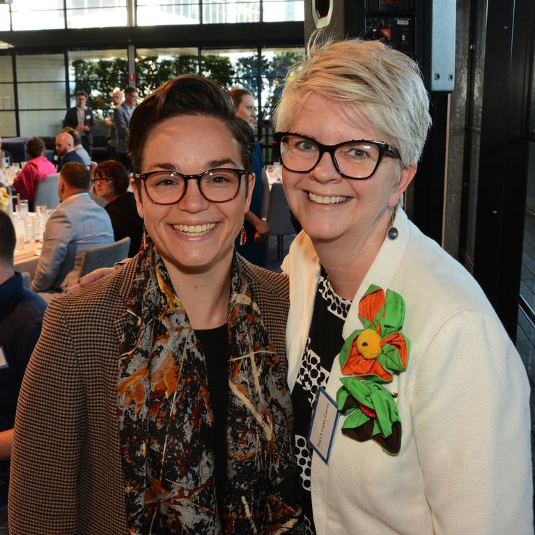 Emma Szczotko and Tracy Cooper-Lavery at the Reimagine 2.0 breakfast at The Island, Surfers Paradise. Picture: Regina King.