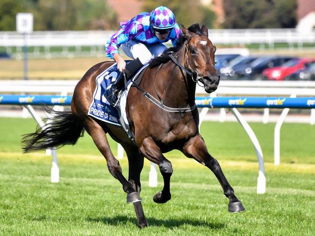 Pride Of Jenni ridden by Declan Bates wins the The Sharp EIT All-Star Mile at Caulfield Racecourse on March 16, 2024 in Caulfield, Australia. (Photo by Pat Scala/Racing Photos via Getty Images)