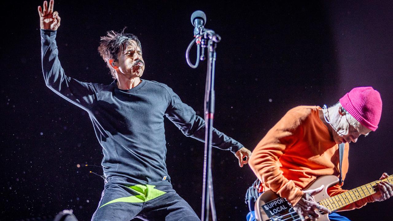 Anthony Kiedis and Flea. They’ve still got it. Picture: Jake Nowakowski<br/>