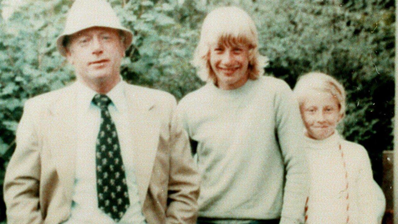 Martin Bryant (centre) with his father Maurice and sister, Lindy in the late 1980s.