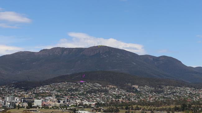 Mt Wellington cable car images taken from DA released May 24, 2021. Viewpoint from Rosny Hill lookout.