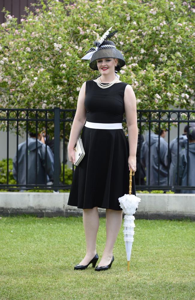 Kate Martin at Flemington Racecourse on Derby Day 2014. Picture: Stephen Harman