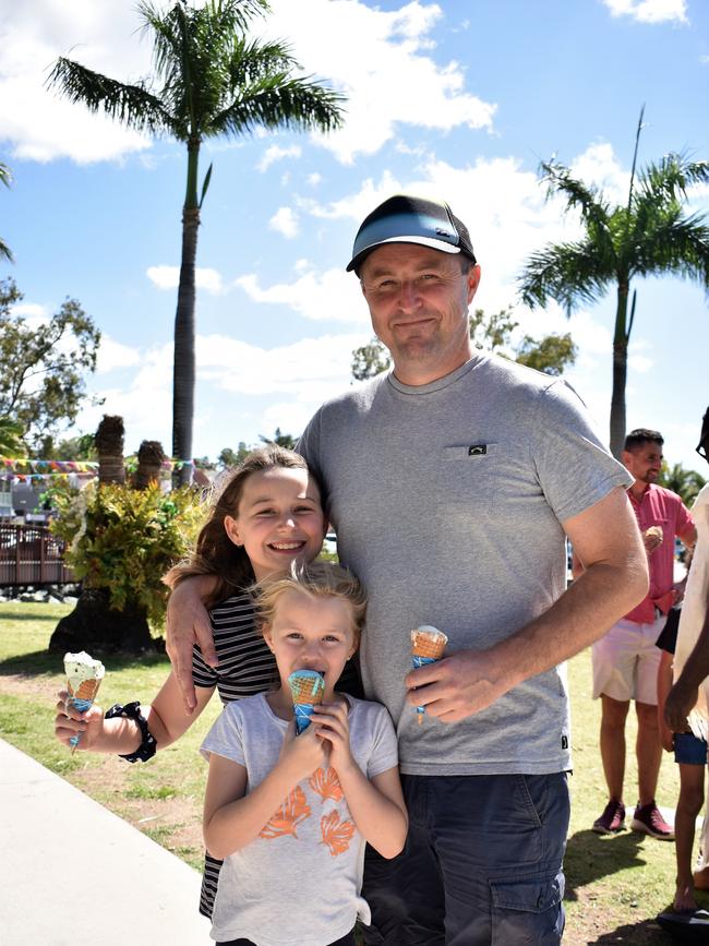 Ry Collins with his daughters Sophie and Lola. Picture: Kirra Grimes