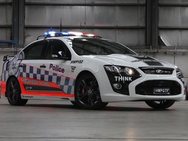 The Ford Falcon GT-F ... Australia’s most powerful and most technically advanced police car. Picture: Joshua Dowling