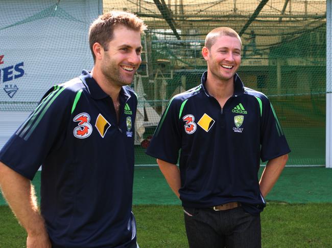 Simon Katich, Michael Clarke all smiles at the SCG in Sydney.