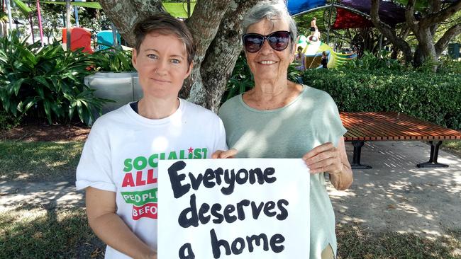 Renee Lees, left, with fellow Socialist Alliance candidate Pat O’Shane in 2022. Picture: Supplied