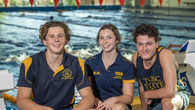 Isaac Cooper, Keeleigh Cauley-Gleeson and Jude Youens will form part of Toowoomba Grammar School Swimming Club’s strong state championship squad.