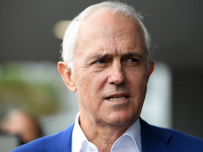 Former prime minister Malcolm Turnbull speaks to media after delivering an address at the NSW Smart Energy Summit in Sydney, Tuesday, December 4, 2018. (AAP Image/Dan Himbrechts) NO ARCHIVING