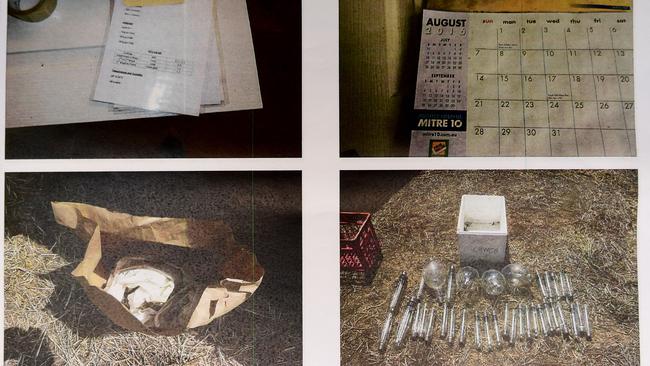 Police evidence photos of Anthony Perre’s secret drug bunker.