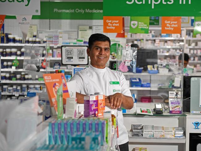 Thanks A Million: Pharmacist Irfan Hashmi set up free flu vax clinics in Adelaide and regional centres during COVID-19 to help keep the community healthy. Pictured at Terry White Chemmart in Cumberland Park. Picture: Tom Huntley