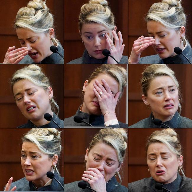 Amber Heard on the stand. Picture: AFP)