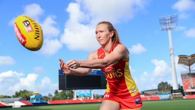 Tiarna Ernst. Suns AFLW players at all-in media day. Pic Tim Marsden