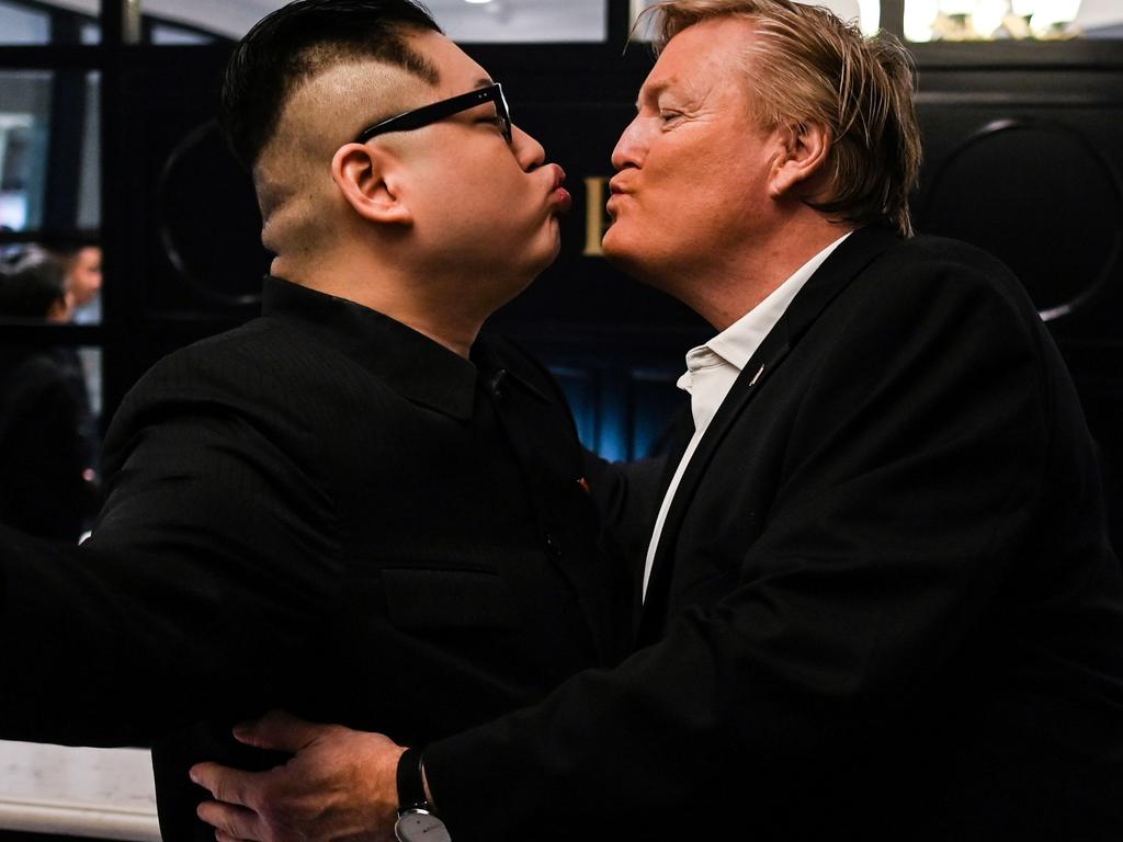 Australian-Chinese Kim impersonator Howard X said he had been forced to leave Vietnam, where he had been posing with tourists alongside Trump impersonator Russel White. Picture: Manan Vatsyayana / AFP