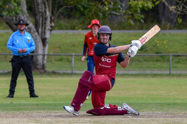 University opener Alex Walduck scored 32 runs in rainy conditions on the Sunshine Coast. Picture courtesy of Amy Storen.