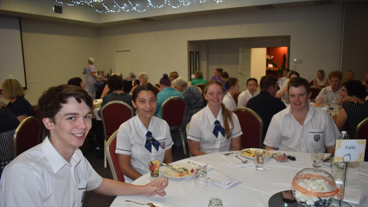 Tom Hayward, Lalitha Cooper, Beau Cramer and Jeffery Lunney at Zonta Roma's International Women's Day Breakfast 2023. Picture: Chloe Cufflin.