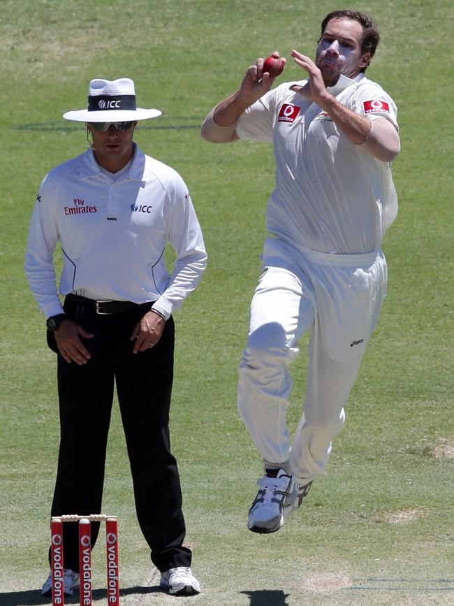 Hastings in action for Australia at the WACA in 2012.