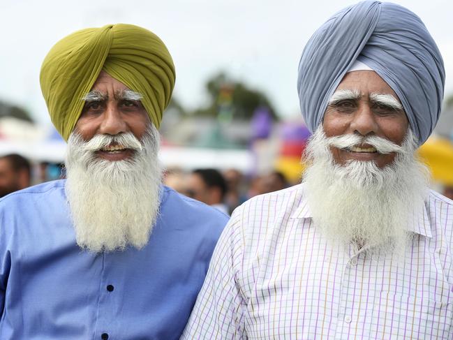 Brothers Narinder and Jaswinder Bajwa traveled from Woolgoolga near Coffs Harbour. Picture: Angelo Velardo