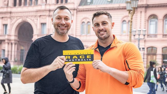 Ian Thorpe and best mate Christian in The Amazing Race in Buenos Aires.