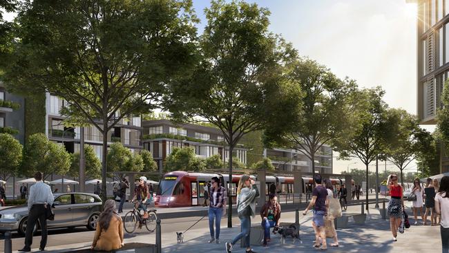 The Carter Street precinct near Lidcombe is another built-up community planned to flank the light rail’s second stage.