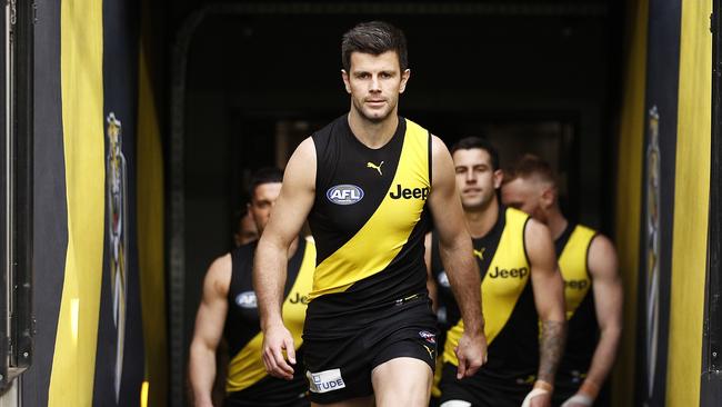 Richmond’s Trent Cotchin will still have a big influence at the club despite stepping down from the captaincy. Picture: Daniel Pockett/AFL Photos/via Getty Images