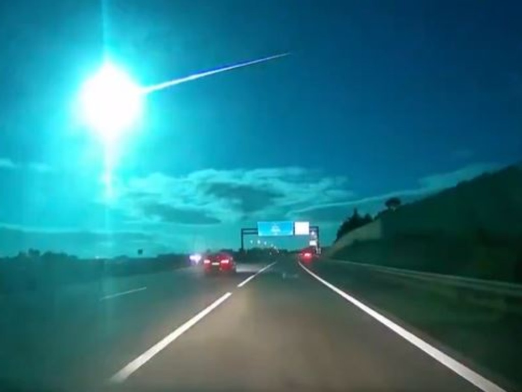 It flared over a highway in Portugal. Picture: X