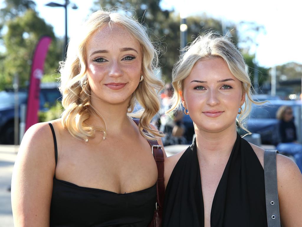 Geelong High graduation at GMHBA Stadium. Grace Gardner and Rosie Stewart. Picture: Mike Dugdale