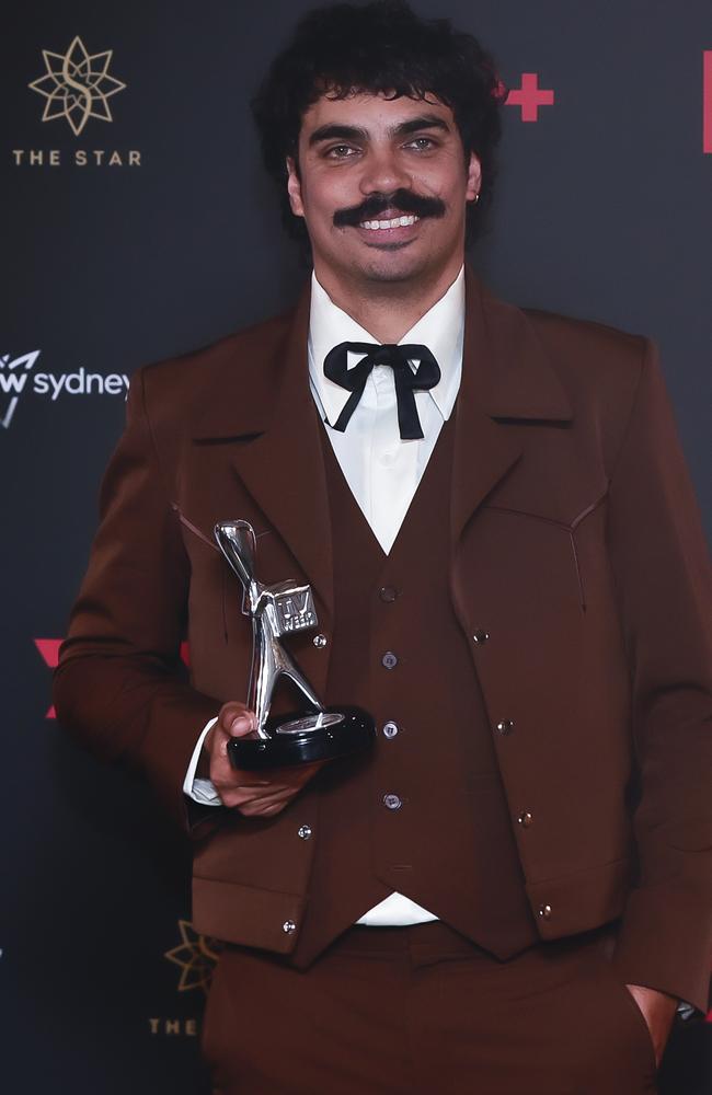 Tony Armstrong with the Bert Newton Award for Most Popular Presenter. Picture: Getty