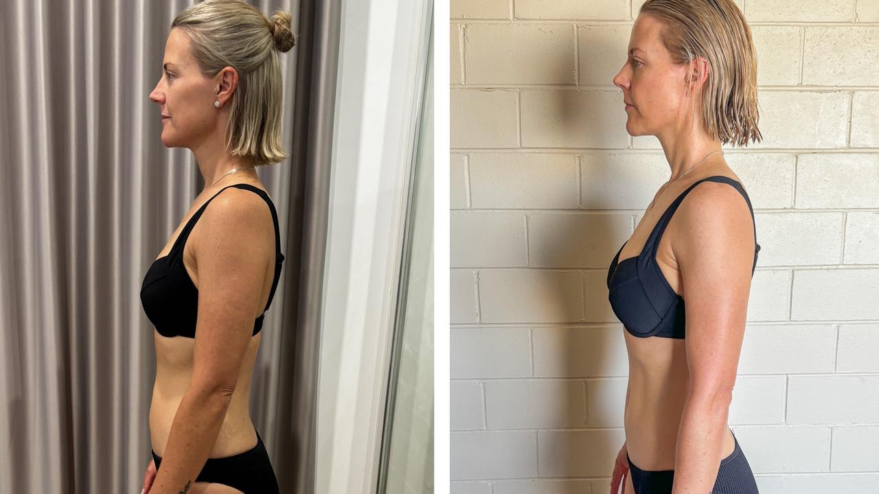 Leigh Kitto before and after toning up on the 8-week Health Club program. Picture: Supplied