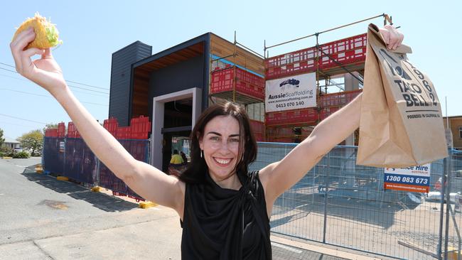 Paula Nelson General Manager of Emerging Brands for Collins Foods Limited outside the Annerley Taco Bell during its construction. Pic Annette Dew