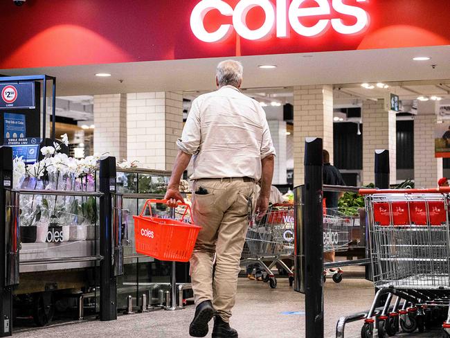 SYDNEY, AUSTRALIA - NewsWire Photos April 19, 2021: Signage outside a Coles supermarket, Sydney. Picture: NCA NewsWire / James Gourley