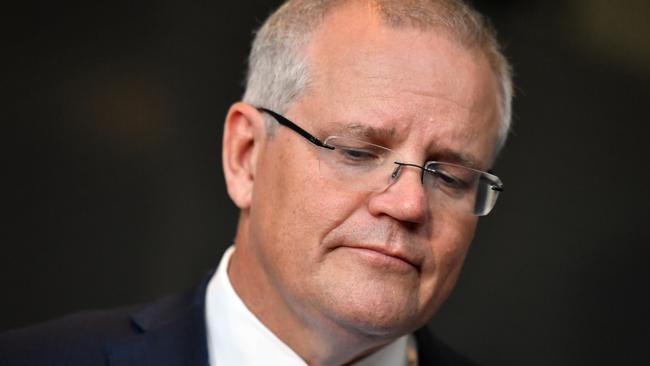 Prime Minister Scott Morrison at a press conference at Penrith Panthers Leagues Club in Sydney, Sunday, March 10, 2019. (AAP Image/Mick Tsikas) NO ARCHIVING