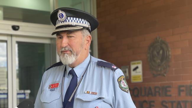 Detective Inspector Greg Inger, the Crime Manager at Campbelltown City Police Area Command, addresses media after Jamie Culgan's body was found. Picture: Annie Lewis